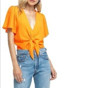 ASTR THE LABEL Cori Tie Front Bodysuit‎